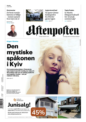 Prima pagina Aftenposten di oggi - Quotidiano estero