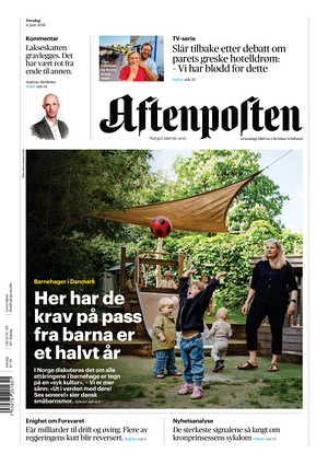 Prima pagina Aftenposten di oggi - Quotidiano estero