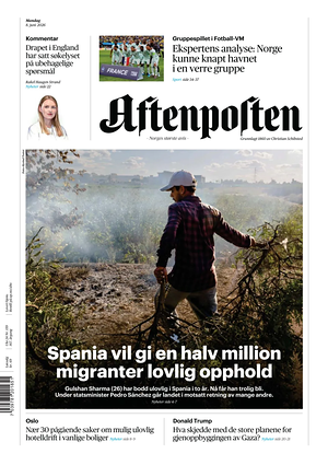 Prima pagina Aftenposten di oggi - Quotidiano estero