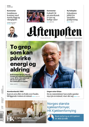 Prima pagina Aftenposten di oggi - Quotidiano estero