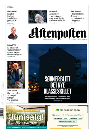 Prima pagina Aftenposten di oggi - Quotidiano estero