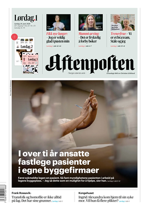 Prima pagina Aftenposten di oggi - Quotidiano estero