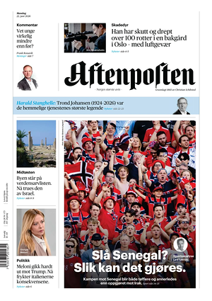 Prima pagina Aftenposten di oggi - Quotidiano estero