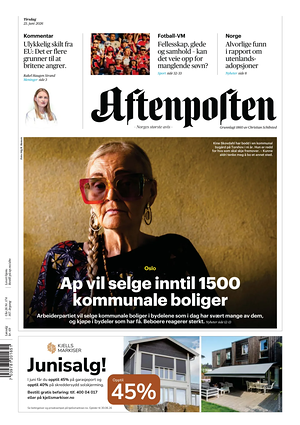 Prima pagina Aftenposten di oggi - Quotidiano estero