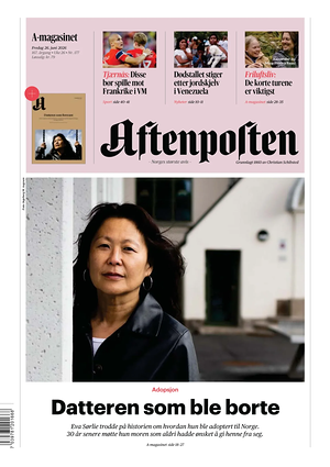 Prima pagina Aftenposten di oggi - Quotidiano estero