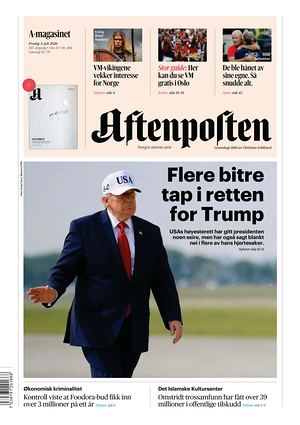 Prima pagina Aftenposten di oggi - Quotidiano estero