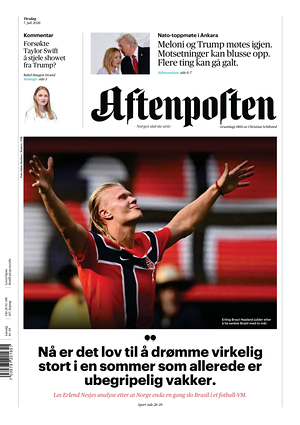 Prima pagina Aftenposten di oggi - Quotidiano estero