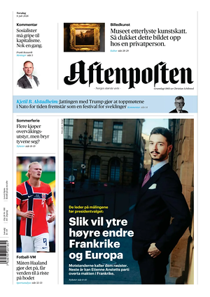 Prima pagina Aftenposten di oggi - Quotidiano estero