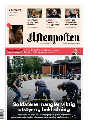 Prima pagina Aftenposten di oggi - Quotidiano estero