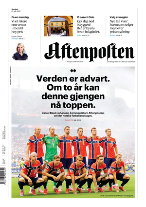 Prima pagina Aftenposten di oggi - Quotidiano estero