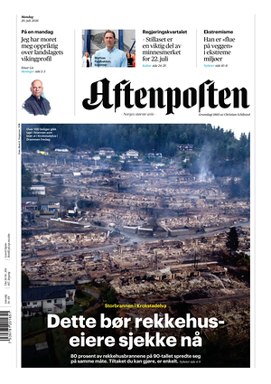 Prima pagina Aftenposten di oggi - Quotidiano estero