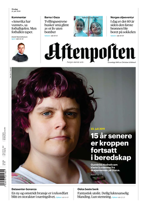 Prima pagina Aftenposten di oggi - Quotidiano estero