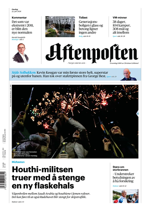 Prima pagina Aftenposten di oggi - Quotidiano estero