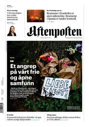Prima pagina Aftenposten di oggi - Quotidiano estero