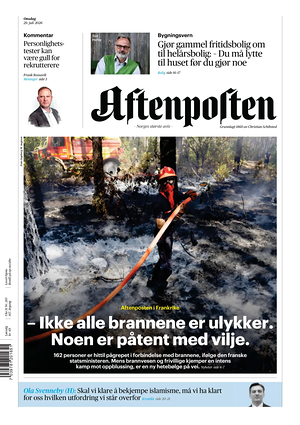 Prima pagina Aftenposten di oggi - Quotidiano estero