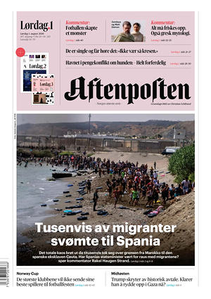 Prima pagina Aftenposten di oggi - Quotidiano estero