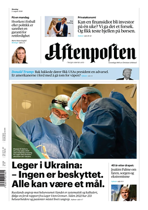 Prima pagina Aftenposten di oggi - Quotidiano estero