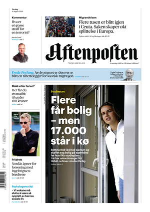 Prima pagina Aftenposten di oggi - Quotidiano estero