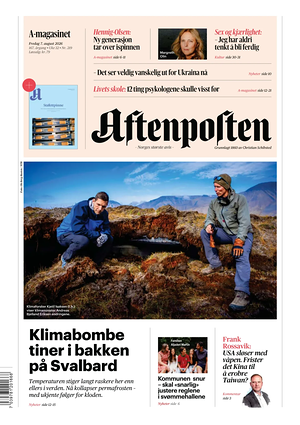 Prima pagina Aftenposten di oggi - Quotidiano estero