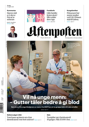 Prima pagina Aftenposten di oggi - Quotidiano estero
