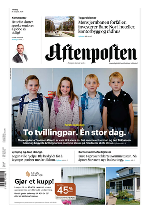Prima pagina Aftenposten di oggi - Quotidiano estero