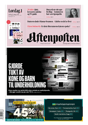 Prima pagina Aftenposten di oggi - Quotidiano estero