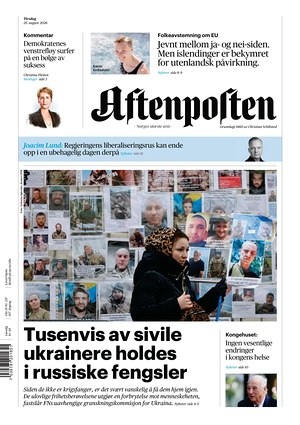 Prima pagina Aftenposten di oggi - Quotidiano estero