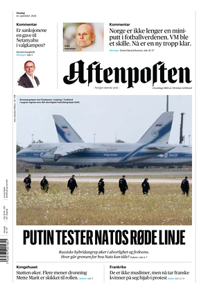 Prima pagina Aftenposten di oggi - Quotidiano estero