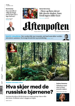 Prima pagina Aftenposten di oggi - Quotidiano estero