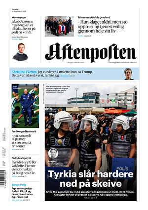 Prima pagina Aftenposten di oggi - Quotidiano estero