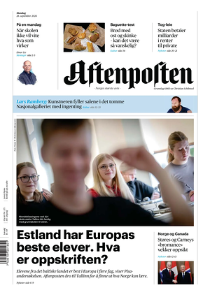Prima pagina Aftenposten di oggi - Quotidiano estero