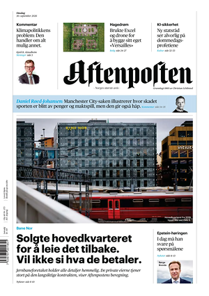 Prima pagina Aftenposten di oggi - Quotidiano estero