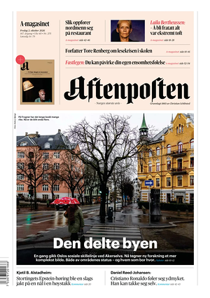 Prima pagina Aftenposten di oggi - Quotidiano estero