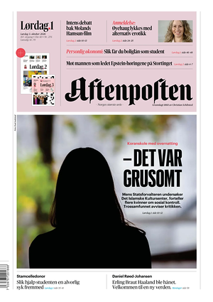 Prima pagina Aftenposten di oggi - Quotidiano estero