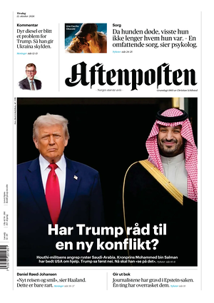 Prima pagina Aftenposten di oggi - Quotidiano estero