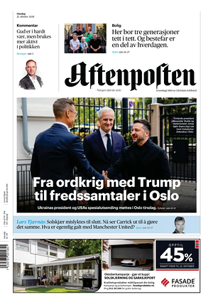 Prima pagina Aftenposten di oggi - Quotidiano estero