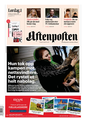 Prima pagina Aftenposten di oggi - Quotidiano estero