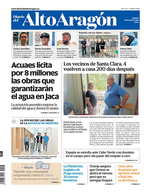 Prima pagina Diario del Alto Aragón di oggi - Quotidiano regional