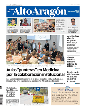 Prima pagina Diario del Alto Aragón di oggi - Quotidiano regional