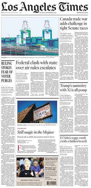 Prima pagina Los Angeles Times di oggi - Quotidiano estero