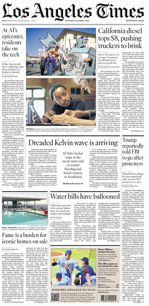 Prima pagina Los Angeles Times di oggi - Quotidiano estero