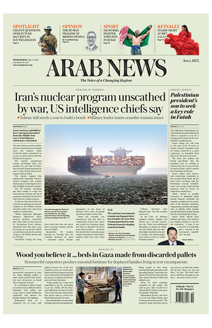 Prima pagina Arab News di oggi - Quotidiano estero