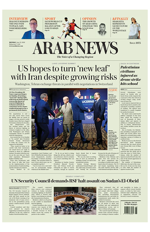 Prima pagina Arab News di oggi - Quotidiano estero