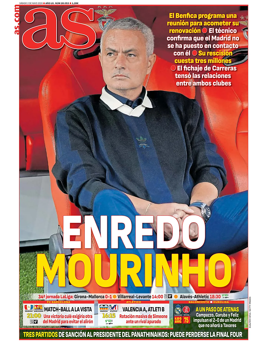 Portada AS de hoy - Quiosco 2 mayo 2026