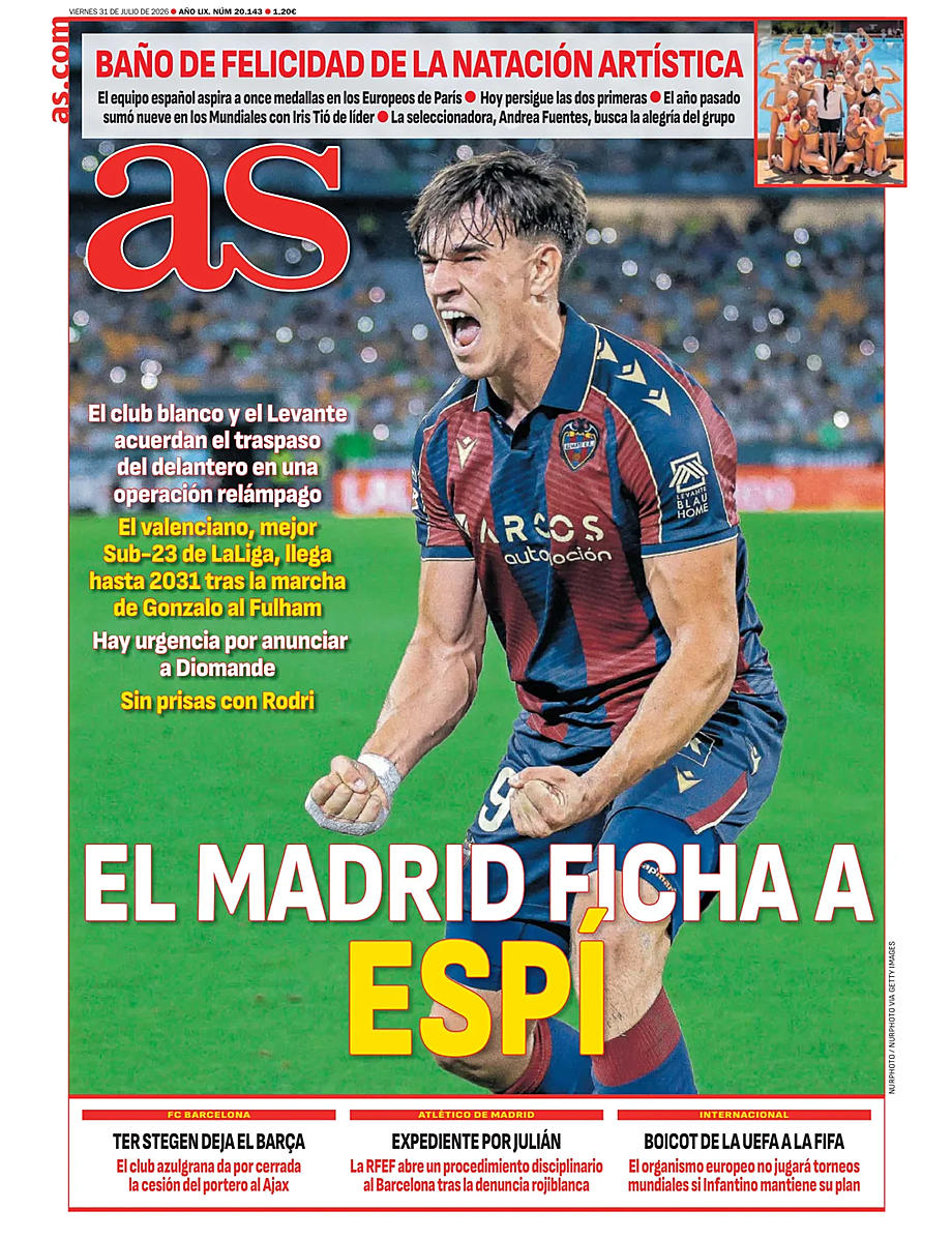 Portada AS de hoy - Quiosco 31 julio 2026