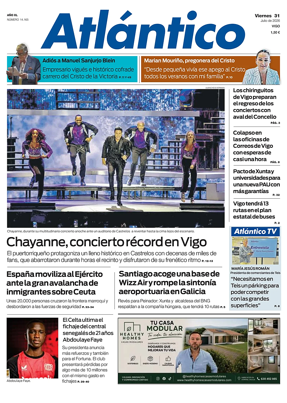 Portada Atlántico de hoy - Quiosco 31 julio 2026