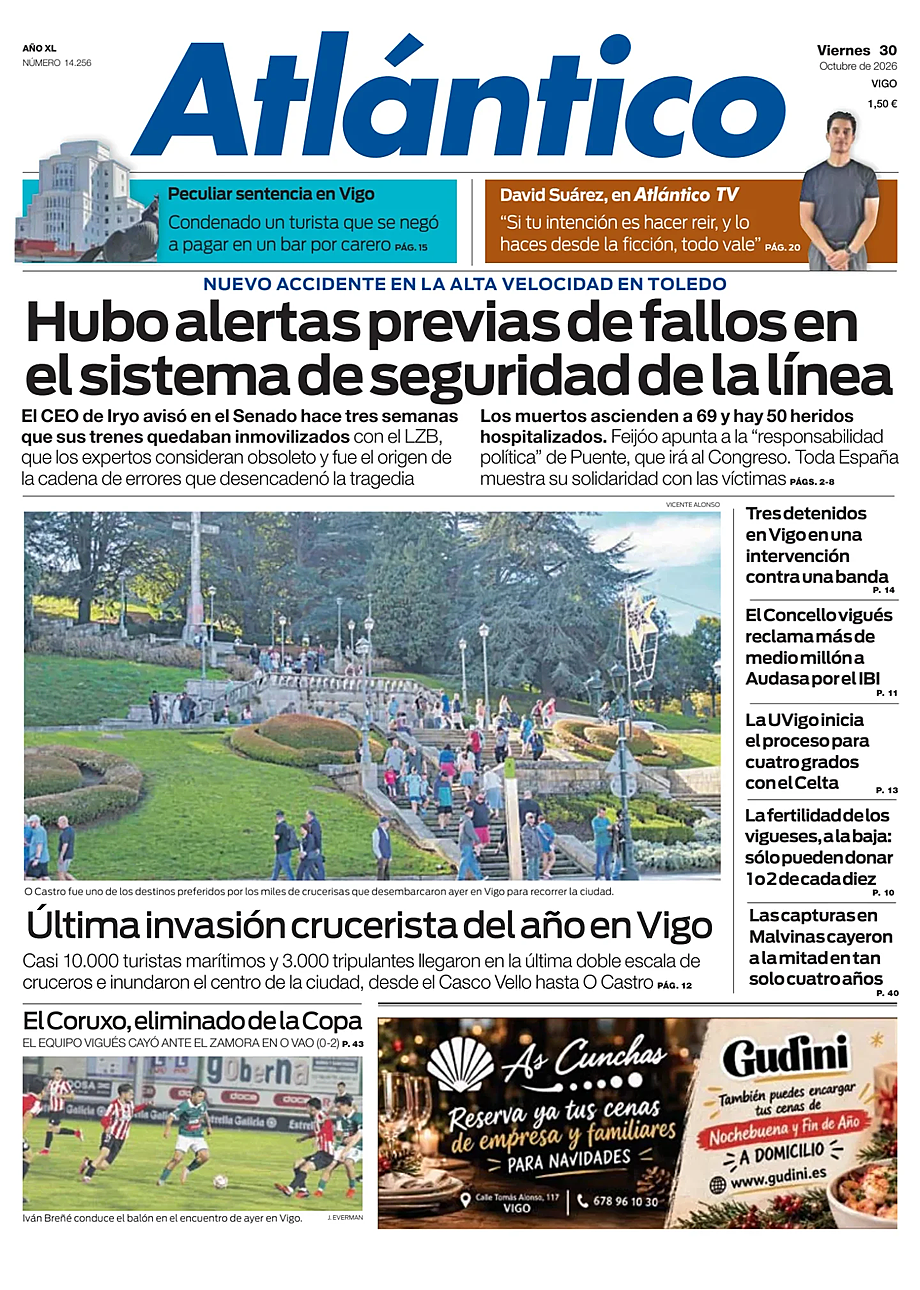 Portada Atlántico de hoy - Quiosco 30 octubre 2026