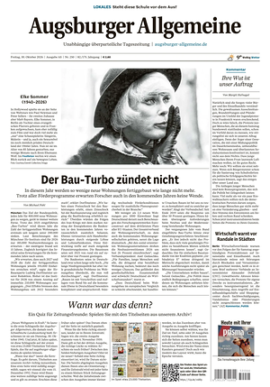 Titelseite von Augsburger Allgemeine heute - Regionale Zeitungen