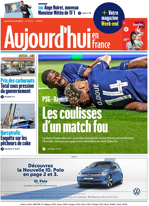 Une de Aujourd'hui en France du jour - Journal national
