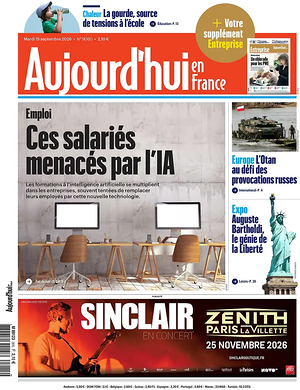 Une de Aujourd'hui en France du jour - Journal national